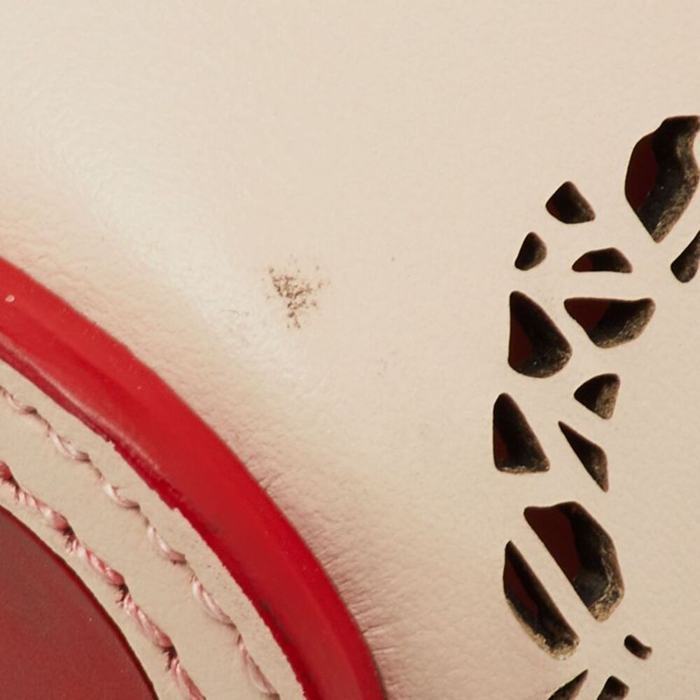 Christian Louboutin Cabata Small Beige Perforated Leather Spikes Shopper Tote - Picture 7 of 7